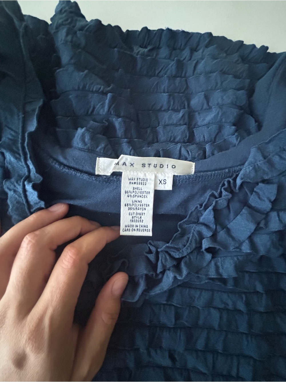 Max Studio Navy Ruffle Tiered Mini Dress - Picture 4 of 6